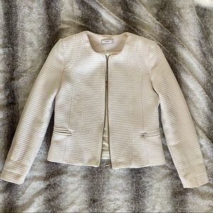 Mango White Casual Blazer in Medium